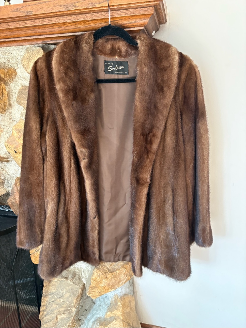 Brown Mink Fur Pea Coat